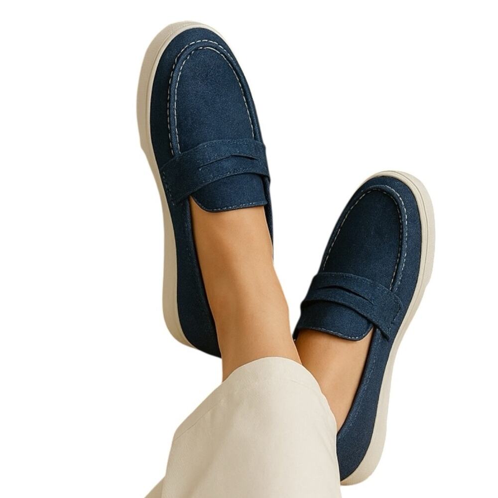 Denim Slip On Loafers Boat Shoe Style EU 40 US 9 9.5
